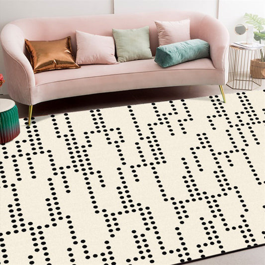 Unique Dotted Line Pattern Rug Beige Modern Rug Polyester Washable Anti-Slip Backing Area Rug for Living Room Beige Clearhalo 'Area Rug' 'Modern' 'Rugs' Rug' 1578783