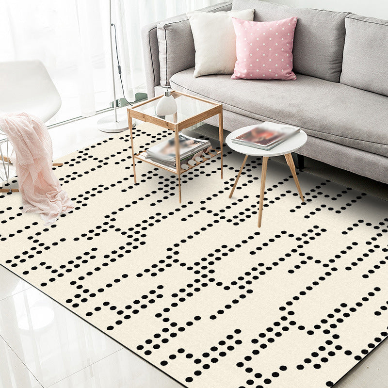 Unique Dotted Line Pattern Rug Beige Modern Rug Polyester Washable Anti-Slip Backing Area Rug for Living Room Clearhalo 'Area Rug' 'Modern' 'Rugs' Rug' 1578784