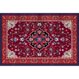 Moroccan Living Room Rug in Red Medallion Floral Print Rug Polyester Non-Slip Machine Washable Area Rug Clearhalo 'Area Rug' 'Moroccan' 'Rugs' Rug' 1578847