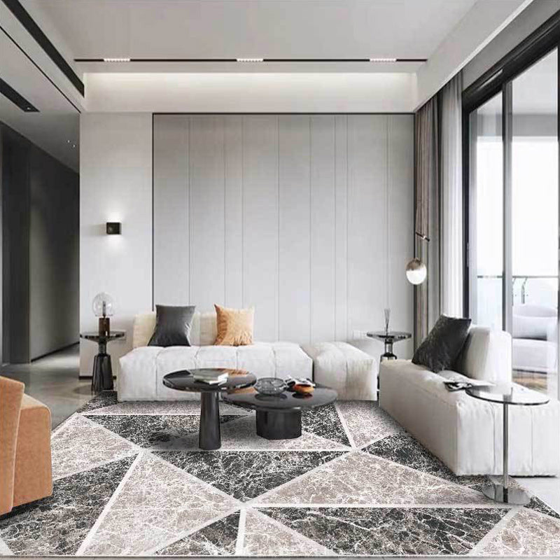 Grey Novelty Rug Polyester Geometric Pattern Rug Washable Non-Slip Backing Carpet for Living Room Clearhalo 'Area Rug' 'Modern' 'Rugs' Rug' 1578862