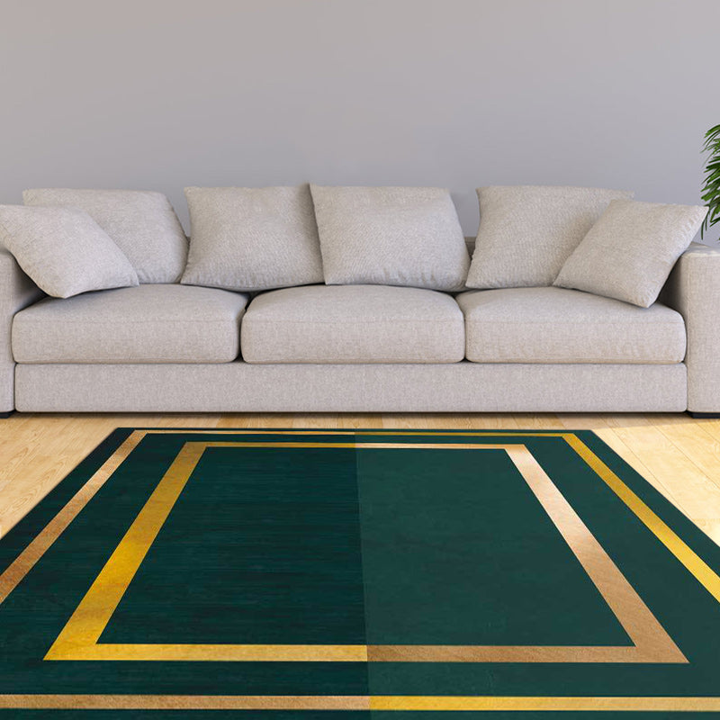 Green Casual Rug Polyester Geometric Pattern Rug Machine Washable Non-Slip Backing Carpet for Living Room Clearhalo 'Area Rug' 'Modern' 'Rugs' Rug' 1578957