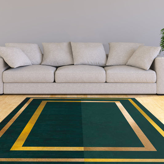 Green Casual Rug Polyester Geometric Pattern Rug Machine Washable Non-Slip Backing Carpet for Living Room Clearhalo 'Area Rug' 'Modern' 'Rugs' Rug' 1578957
