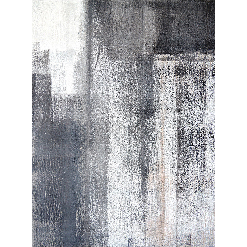 Industrial Brushstroke Painting Pattern Rug Grey Polyester Rug Washable Non-Slip Backing Area Rug for Bedroom Clearhalo 'Area Rug' 'Modern' 'Rugs' Rug' 1578996