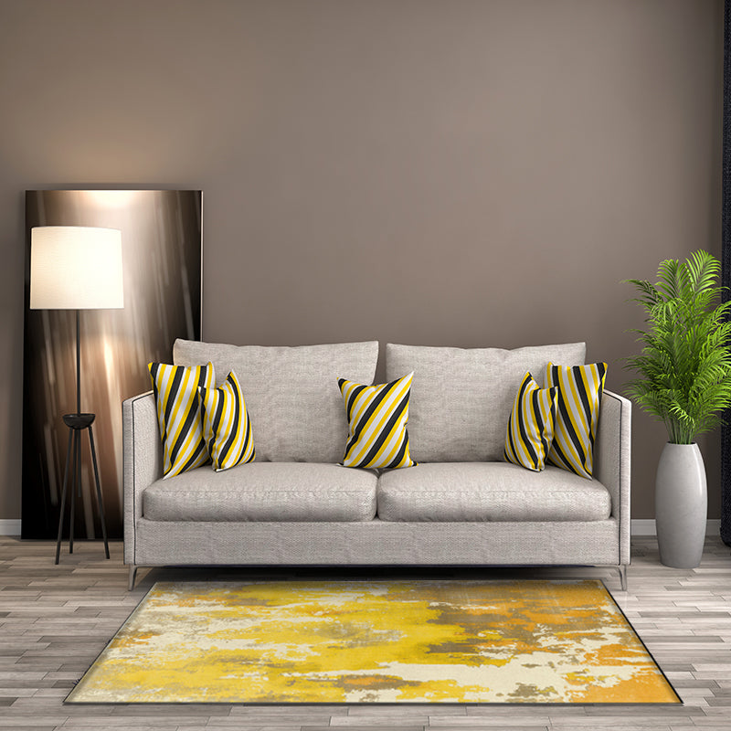 Simple Modern Rug Multicolor Abstract Oil Painting Print Area Rug Polyester Washable Carpet for Living Room Yellow Clearhalo 'Area Rug' 'Modern' 'Rugs' Rug' 1579082