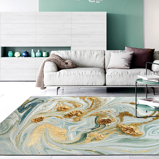 Casual Watercolor Pattern Rug Golden and Light Green Polyester Rug Washable Non-Slip Backing Area Rug for Bedroom Gold Clearhalo 'Area Rug' 'Modern' 'Rugs' Rug' 1579106