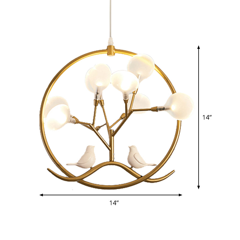 Modernist Circular Hanging Chandelier Light Metal 9-Light Indoor Pendant Lamp with Acrylic Shade in Black/Gold Finish Clearhalo 'Ceiling Lights' 'Chandeliers' 'Modern Chandeliers' 'Modern' Lighting' 157911