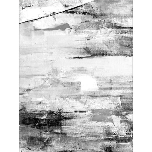 Contemporary Brushstroke Painting Print Rug Grey and White Polyester Rug Washable Non-Slip Backing Area Rug for Bedroom Clearhalo 'Area Rug' 'Modern' 'Rugs' Rug' 1579124