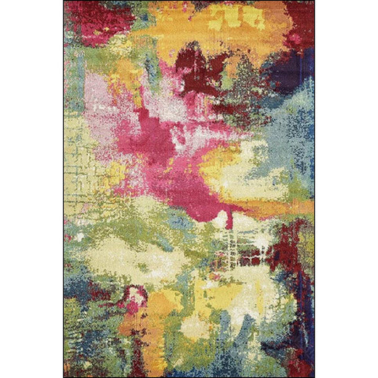 Green and Red Contemporary Rug Polyester Oil Painting Print Rug Washable Non-Slip Backing Carpet for Living Room Clearhalo 'Area Rug' 'Modern' 'Rugs' Rug' 1579132