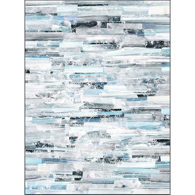 Creative Brushstroke Pattern Rug White and Blue Casual Rug Polyester Washable Anti-Slip Backing Carpet for Living Room Clearhalo 'Area Rug' 'Modern' 'Rugs' Rug' 1579172
