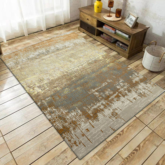 Yellow Casual Rug Polyester Abstract Rug Washable Non-Slip Backing Carpet for Living Room Clearhalo 'Area Rug' 'Modern' 'Rugs' Rug' 1579179