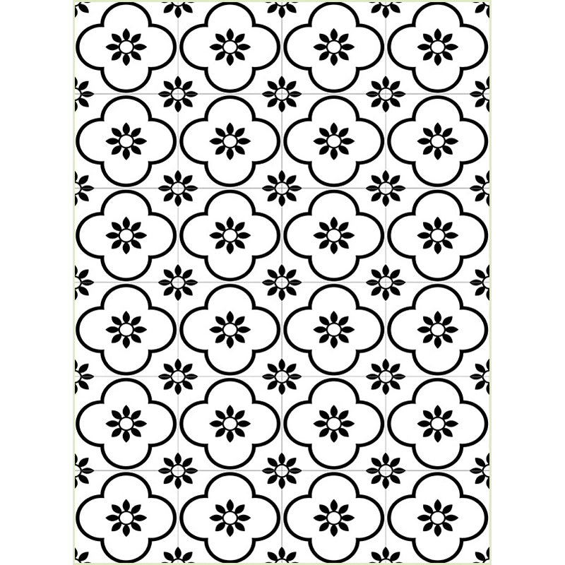 White Contemporary Rug Polyester Floral Geometric Pattern Rug Washable Non-Slip Backing Carpet for Living Room Clearhalo 'Area Rug' 'Modern' 'Rugs' Rug' 1579227
