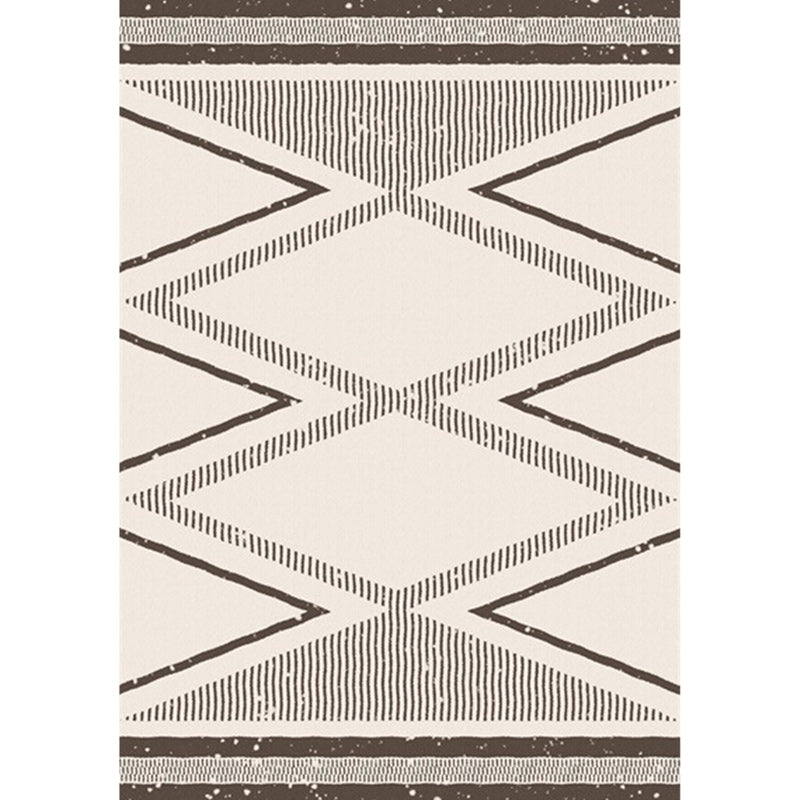 Beige Nordic Rug Polyester Striped Geometric Pattern Rug Washable Non-Slip Backing Carpet for Living Room Clearhalo 'Area Rug' 'Modern' 'Rugs' Rug' 1579259