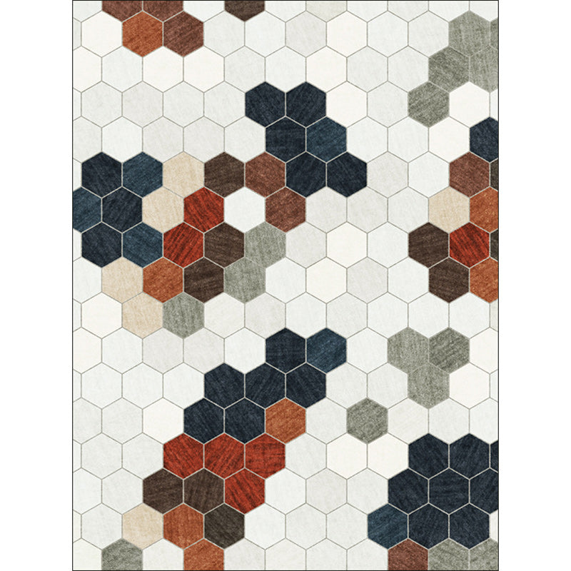 Novelty Colorblock Geometric Pattern Rug Grey Multicolor Polyester Rug Machine Washable Non-Slip Area Rug for Bedroom Clearhalo 'Area Rug' 'Modern' 'Rugs' Rug' 1579275