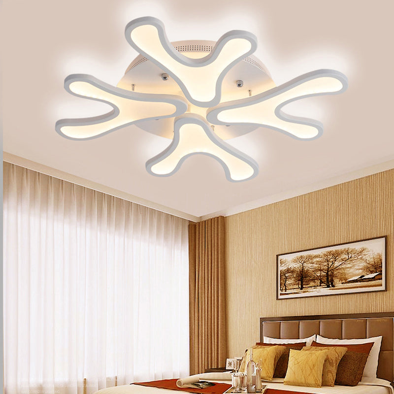 Coral LED Flush Mount Ceiling Light Contemporary Acrylic 4/6/12-Light Bedroom Ceiling Lighting Fixture in Warm/White/Natural Light Clearhalo 'Ceiling Lights' 'Close To Ceiling Lights' 'Close to ceiling' 'Semi-flushmount' Lighting' 157931