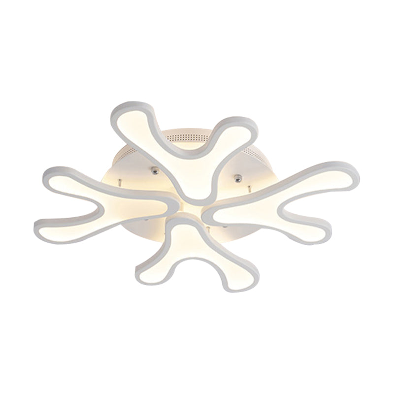 Coral LED Flush Mount Ceiling Light Contemporary Acrylic 4/6/12-Light Bedroom Ceiling Lighting Fixture in Warm/White/Natural Light Clearhalo 'Ceiling Lights' 'Close To Ceiling Lights' 'Close to ceiling' 'Semi-flushmount' Lighting' 157932