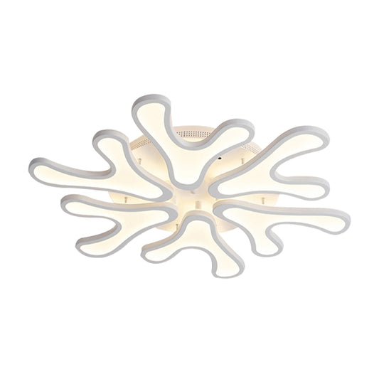 Coral LED Flush Mount Ceiling Light Contemporary Acrylic 4/6/12-Light Bedroom Ceiling Lighting Fixture in Warm/White/Natural Light Clearhalo 'Ceiling Lights' 'Close To Ceiling Lights' 'Close to ceiling' 'Semi-flushmount' Lighting' 157936