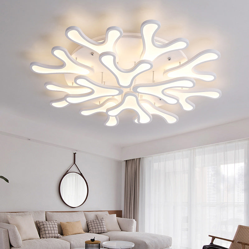 Coral LED Flush Mount Ceiling Light Contemporary Acrylic 4/6/12-Light Bedroom Ceiling Lighting Fixture in Warm/White/Natural Light Clearhalo 'Ceiling Lights' 'Close To Ceiling Lights' 'Close to ceiling' 'Semi-flushmount' Lighting' 157939