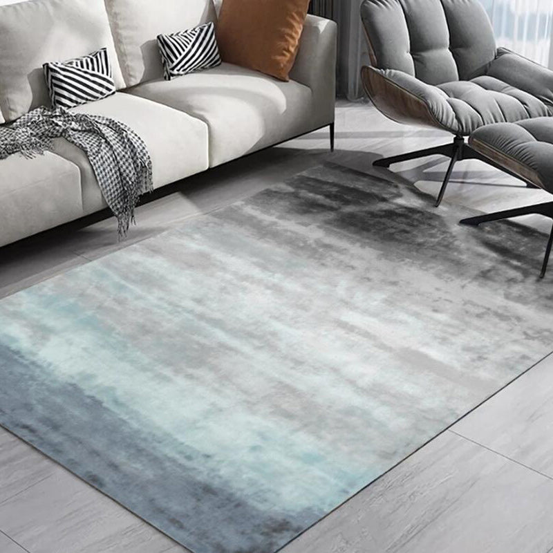 Stylish Ombre Pattern Rug Blue and Grey Casual Rug Polyester Washable Anti-Slip Backing Carpet for Living Room Grey Clearhalo 'Area Rug' 'Modern' 'Rugs' Rug' 1579399