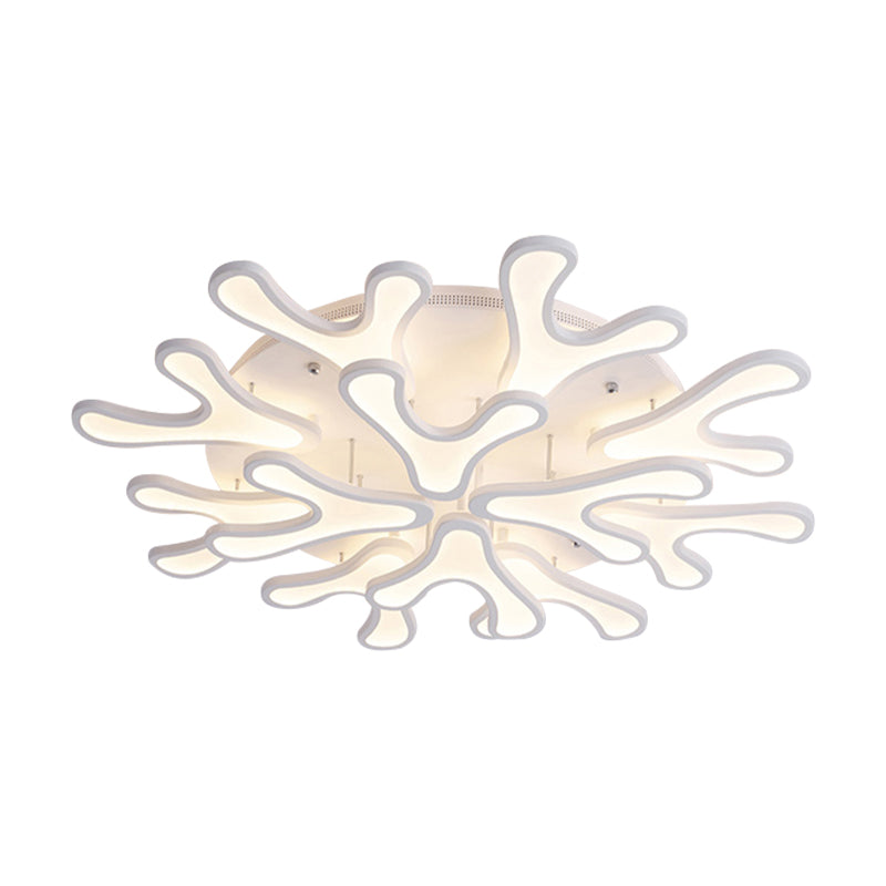 Coral LED Flush Mount Ceiling Light Contemporary Acrylic 4/6/12-Light Bedroom Ceiling Lighting Fixture in Warm/White/Natural Light Clearhalo 'Ceiling Lights' 'Close To Ceiling Lights' 'Close to ceiling' 'Semi-flushmount' Lighting' 157940