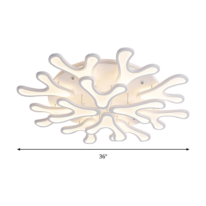 Coral LED Flush Mount Ceiling Light Contemporary Acrylic 4/6/12-Light Bedroom Ceiling Lighting Fixture in Warm/White/Natural Light Clearhalo 'Ceiling Lights' 'Close To Ceiling Lights' 'Close to ceiling' 'Semi-flushmount' Lighting' 157941