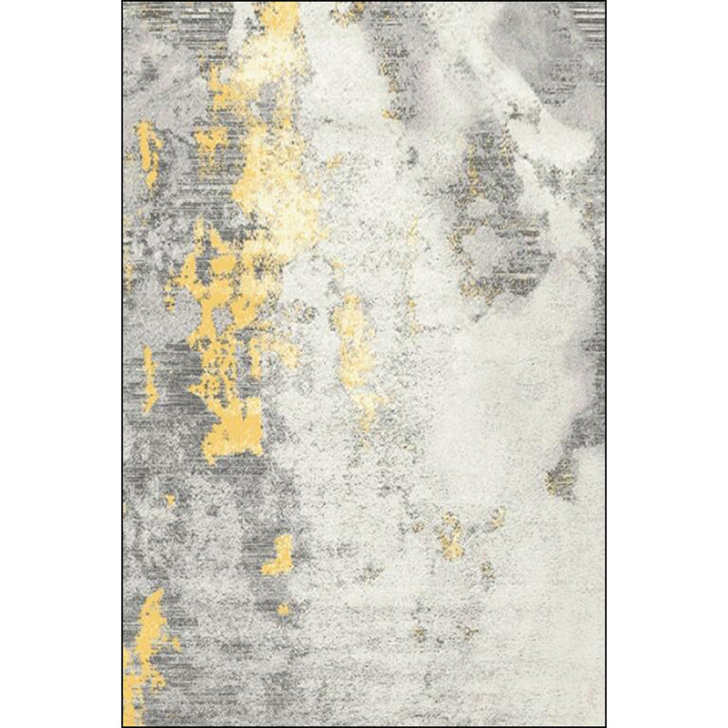 Stylish Abstract Rug White and Golden Casual Rug Polyester Washable Anti-Slip Backing Carpet for Living Room Clearhalo 'Area Rug' 'Modern' 'Rugs' Rug' 1579536