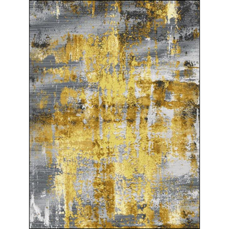 Industrial Abstract Rug Grey and Golden Polyester Rug Washable Non-Slip Backing Area Rug for Bedroom Clearhalo 'Area Rug' 'Modern' 'Rugs' Rug' 1579568