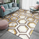 Casual Geometric Pattern Rug Grey and Yellow Modern Rug Polyester Washable Anti-Slip Backing Area Rug for Living Room Grey Clearhalo 'Area Rug' 'Modern' 'Rugs' Rug' 1579590