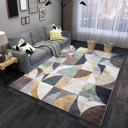 Stylish Colorblock Geometric Pattern Rug Multicolor Novelty Rug Polyester Washable Anti-Slip Area Rug for Living Room Dark Gray Clearhalo 'Area Rug' 'Modern' 'Rugs' Rug' 1579622