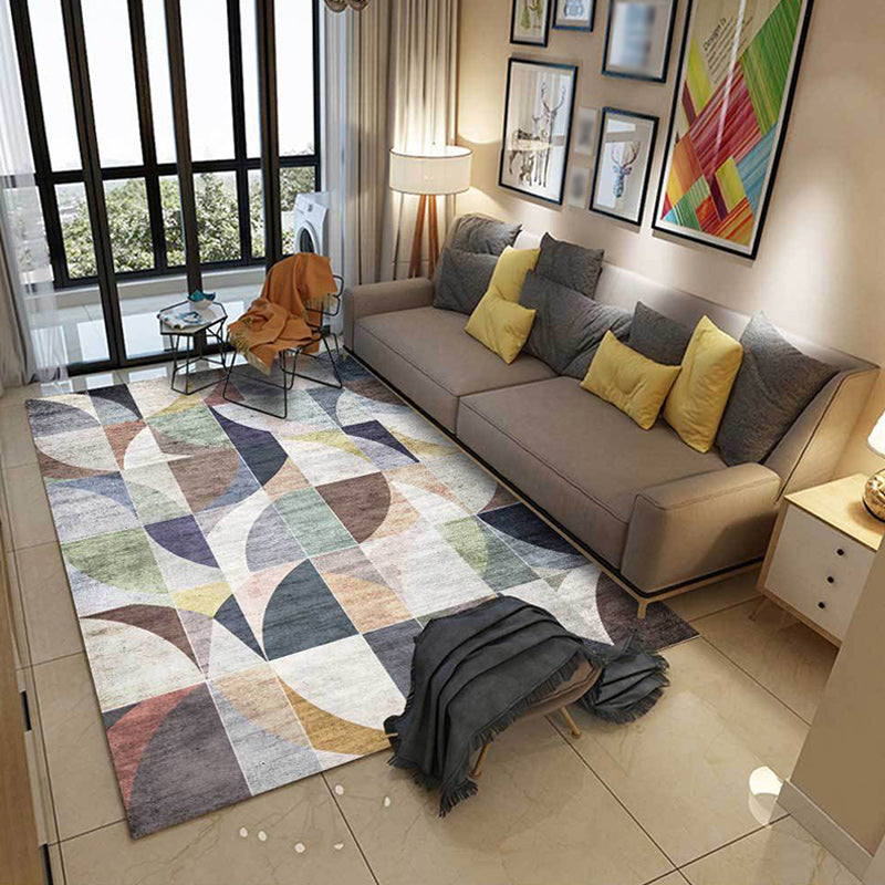 Stylish Colorblock Geometric Pattern Rug Multicolor Novelty Rug Polyester Washable Anti-Slip Area Rug for Living Room Clearhalo 'Area Rug' 'Modern' 'Rugs' Rug' 1579623