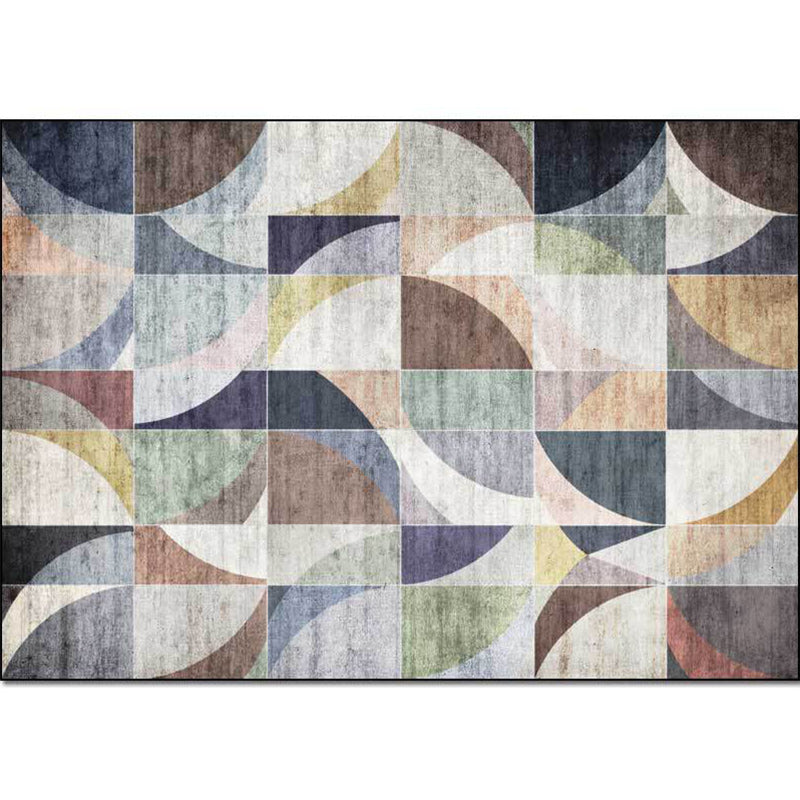 Stylish Colorblock Geometric Pattern Rug Multicolor Novelty Rug Polyester Washable Anti-Slip Area Rug for Living Room Clearhalo 'Area Rug' 'Modern' 'Rugs' Rug' 1579624