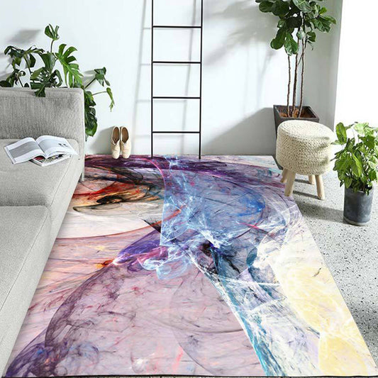 Funky Abstract Rug Purple Simple Rug Polyester Washable Non-Slip Backing Area Rug for Bedroom Purple Clearhalo 'Area Rug' 'Modern' 'Rugs' Rug' 1579659