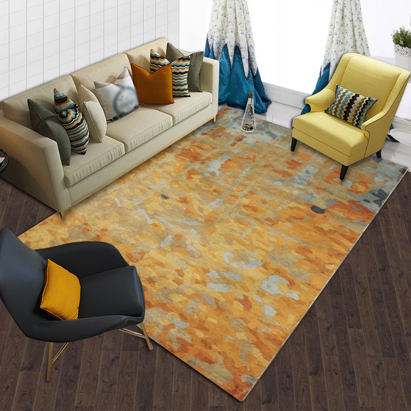 Funky Abstract Rug Orange Casual Rug Polyester Washable Area Rug for Bedroom Yellow-Red Clearhalo 'Area Rug' 'Modern' 'Rugs' Rug' 1579667