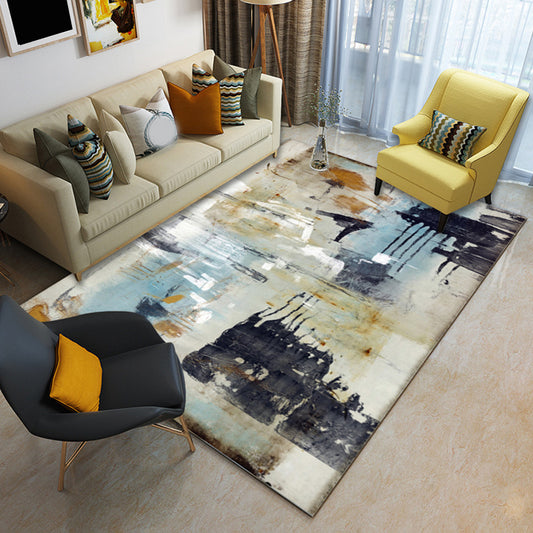 Unique Watercolor Pattern Rug Beige Casual Rug Polyester Washable Area Rug for Bedroom Clearhalo 'Area Rug' 'Modern' 'Rugs' Rug' 1579677