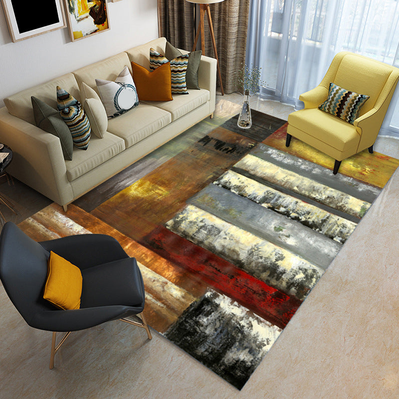 Contemporary Abstract Colorblock Rug Multicolor Polyester Rug Washable Area Rug for Living Room Clearhalo 'Area Rug' 'Modern' 'Rugs' Rug' 1579684