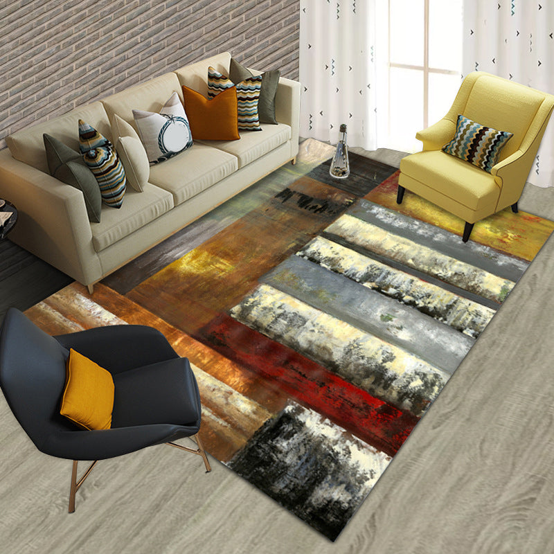 Contemporary Abstract Colorblock Rug Multicolor Polyester Rug Washable Area Rug for Living Room Clearhalo 'Area Rug' 'Modern' 'Rugs' Rug' 1579685