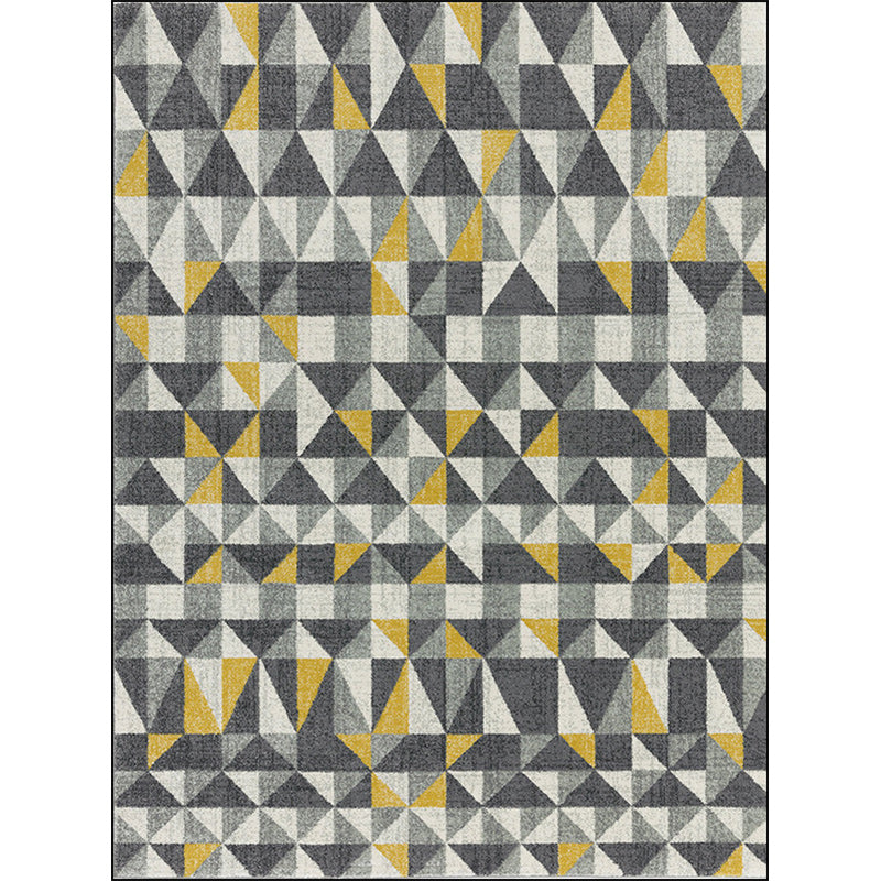 Grey and Yellow Contemporary Rug Polyester Geometric Print Rug Washable Non-Slip Backing Carpet for Living Room Clearhalo 'Area Rug' 'Modern' 'Rugs' Rug' 1579746