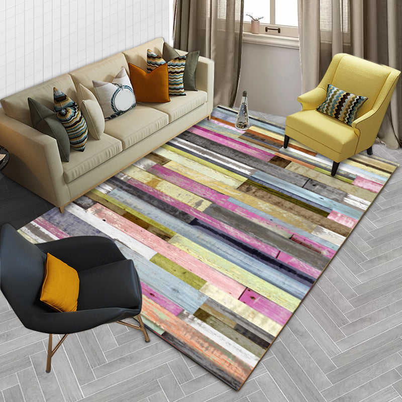 Modern Brushstroke Painting Rug Multicolor Polyester Rug Washable Area Rug for Living Room Pink Clearhalo 'Area Rug' 'Modern' 'Rugs' Rug' 1579799
