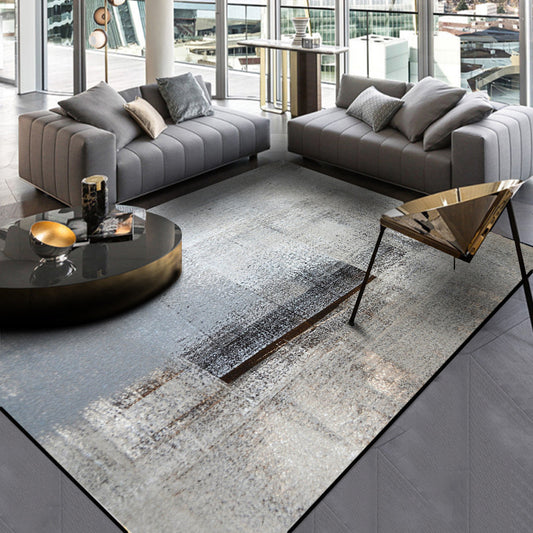Grey and Khaki Contemporary Rug Polyester Abstract Rug Washable Non-Slip Backing Carpet for Living Room Light Khaki Clearhalo 'Area Rug' 'Modern' 'Rugs' Rug' 1579813