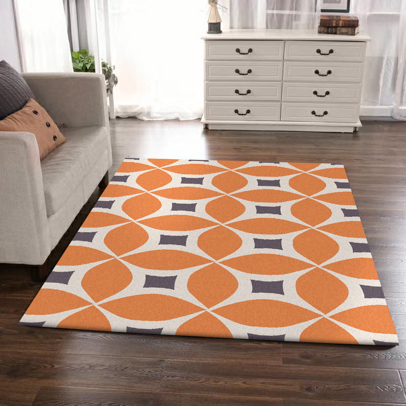 Unique Geometric Pattern Rug Orange and Blue Modern Rug Polyester Washable Anti-Slip Backing Area Rug for Living Room Clearhalo 'Area Rug' 'Modern' 'Rugs' Rug' 1579870