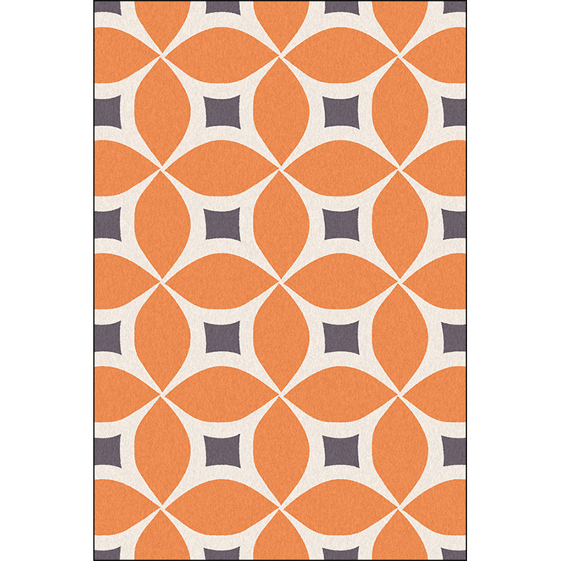 Unique Geometric Pattern Rug Orange and Blue Modern Rug Polyester Washable Anti-Slip Backing Area Rug for Living Room Clearhalo 'Area Rug' 'Modern' 'Rugs' Rug' 1579871