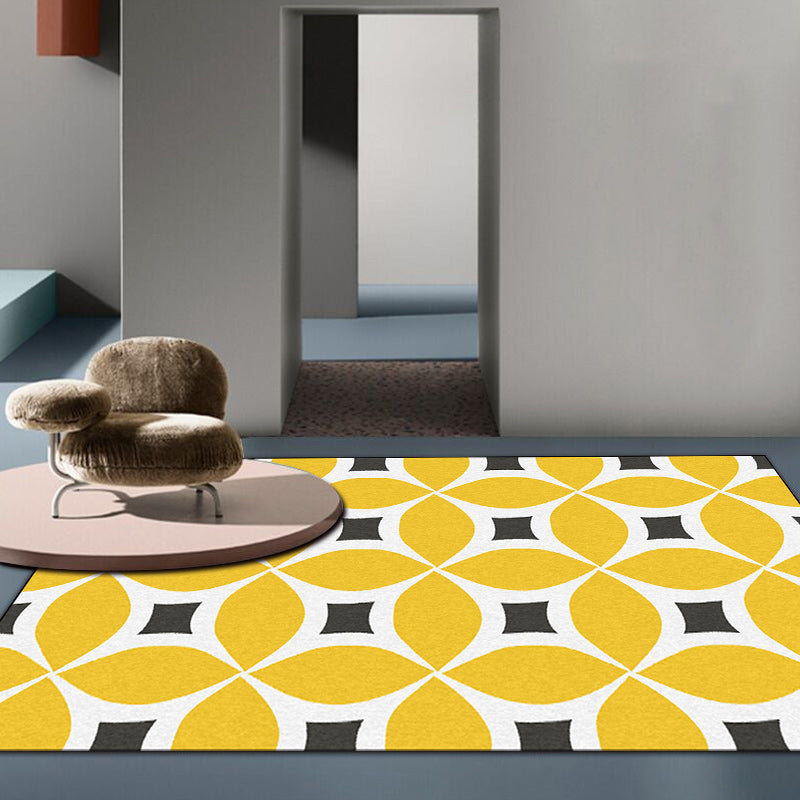 Unique Geometric Pattern Rug Orange and Blue Modern Rug Polyester Washable Anti-Slip Backing Area Rug for Living Room Clearhalo 'Area Rug' 'Modern' 'Rugs' Rug' 1579878
