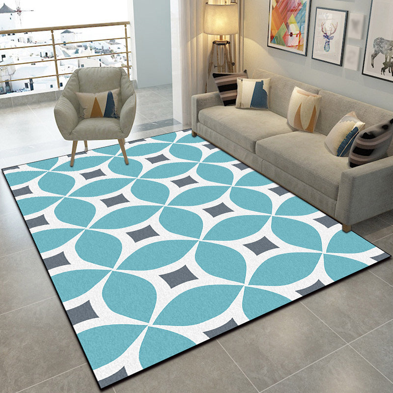 Unique Geometric Pattern Rug Orange and Blue Modern Rug Polyester Washable Anti-Slip Backing Area Rug for Living Room Clearhalo 'Area Rug' 'Modern' 'Rugs' Rug' 1579886