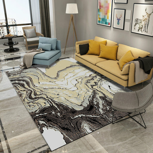 Khaki Casual Rug Polyester Striped Print Rug Stain-Resistant Washable Carpet for Living Room Khaki Clearhalo 'Area Rug' 'Modern' 'Rugs' Rug' 1579893