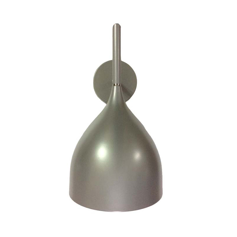 1-Light Sconce Light Fixture with Funnel Shade Metallic Modern Hallway Wall Lighting in Silver/Black Clearhalo 'Cast Iron' 'Glass' 'Industrial' 'Modern wall lights' 'Modern' 'Tiffany' 'Traditional wall lights' 'Wall Lamps & Sconces' 'Wall Lights' Lighting' 15799