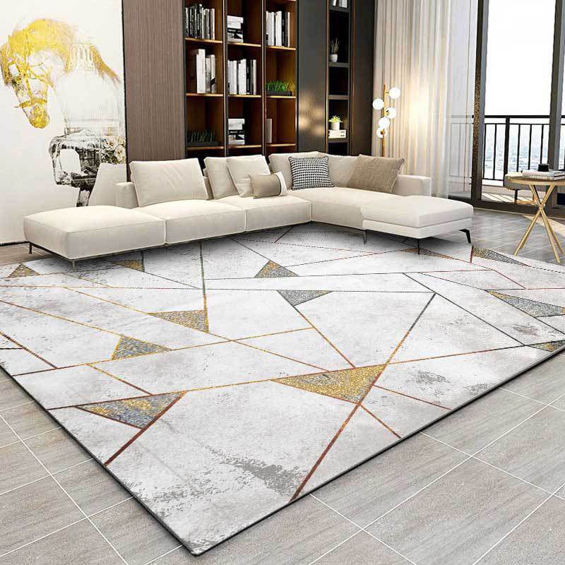 Grey Contemporary Rug Polyester Geometric Pattern Rug Washable Non-Slip Backing Carpet for Living Room Clearhalo 'Area Rug' 'Modern' 'Rugs' Rug' 1580044