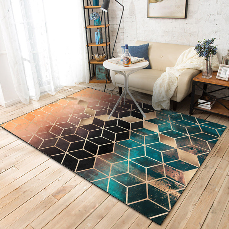 Contemporary Modern Rug Colorful Geometry Diamond Pattern Rug Polyester Washable Carpet for Home Decoration Clearhalo 'Area Rug' 'Modern' 'Rugs' Rug' 1580107