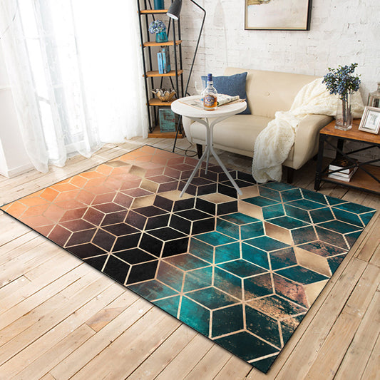 Contemporary Modern Rug Colorful Geometry Diamond Pattern Rug Polyester Washable Carpet for Home Decoration Clearhalo 'Area Rug' 'Modern' 'Rugs' Rug' 1580107