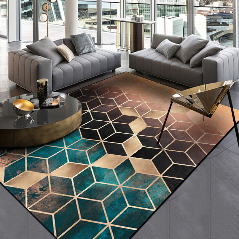 Contemporary Modern Rug Colorful Geometry Diamond Pattern Rug Polyester Washable Carpet for Home Decoration Clearhalo 'Area Rug' 'Modern' 'Rugs' Rug' 1580108