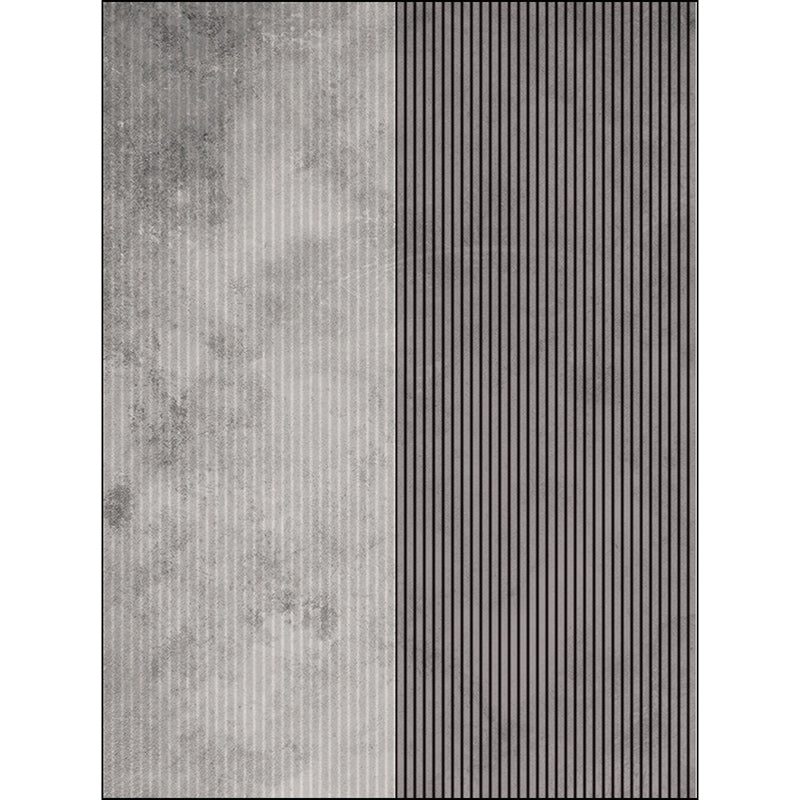 Grey Simple Rug Polyester Striped Pattern Rug Washable Non-Slip Backing Carpet for Living Room Clearhalo 'Area Rug' 'Modern' 'Rugs' Rug' 1580116