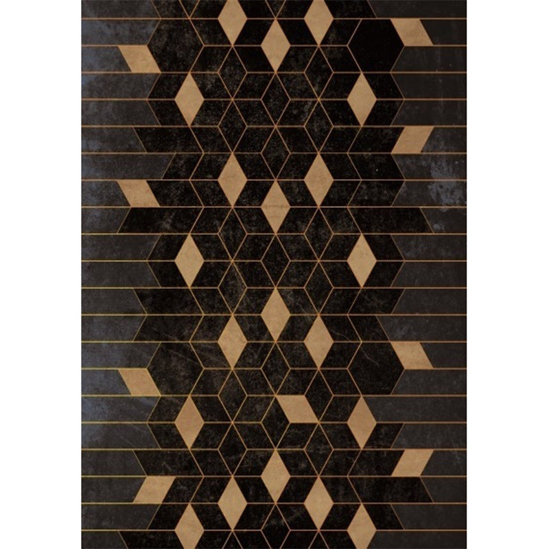 Funky Geometric Print Rug Black and Yellow Contemporary Rug Polyester Washable Anti-Slip Backing Area Rug for Living Room Clearhalo 'Area Rug' 'Modern' 'Rugs' Rug' 1580140